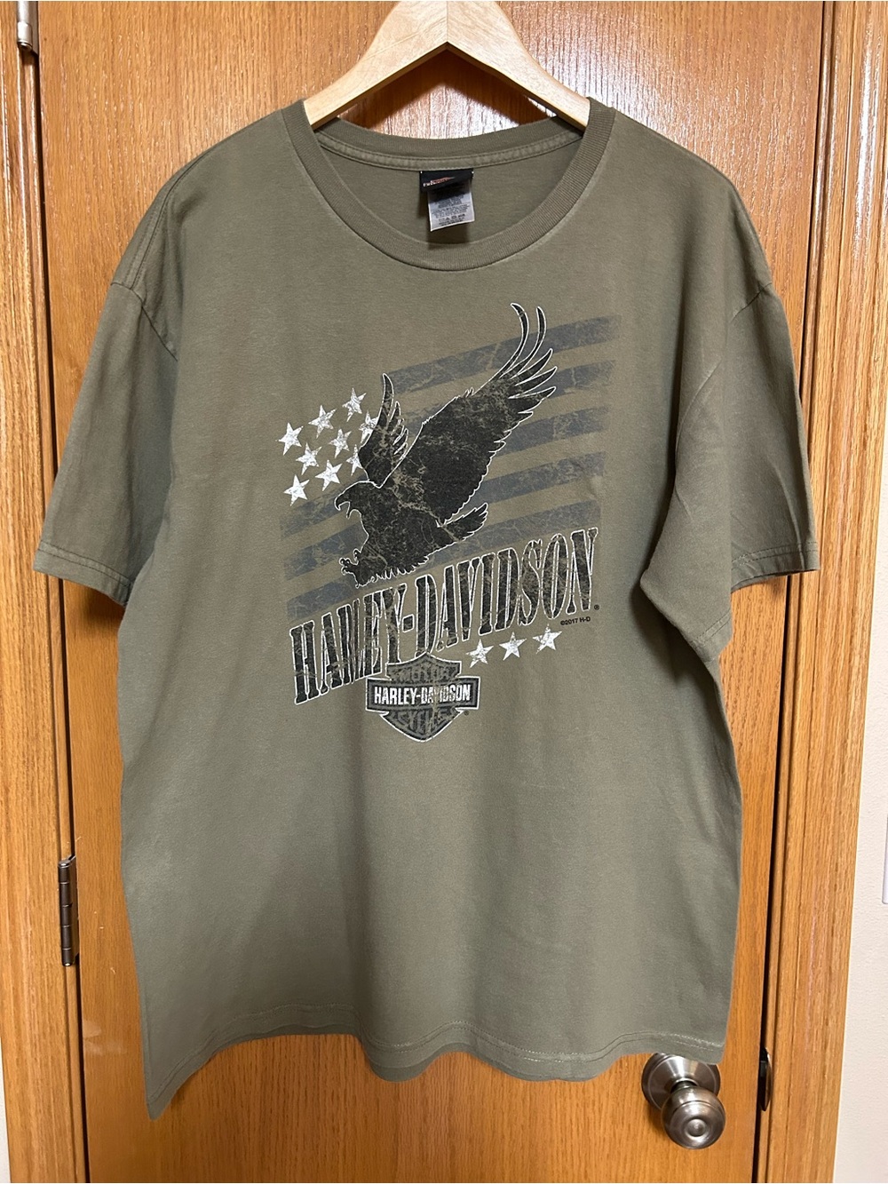 Harley-Davidson Military Olive Eagle Flag Graphic Tee